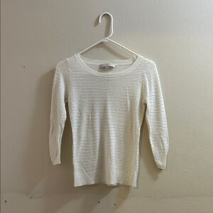 LOFT Cream Knit Sweater